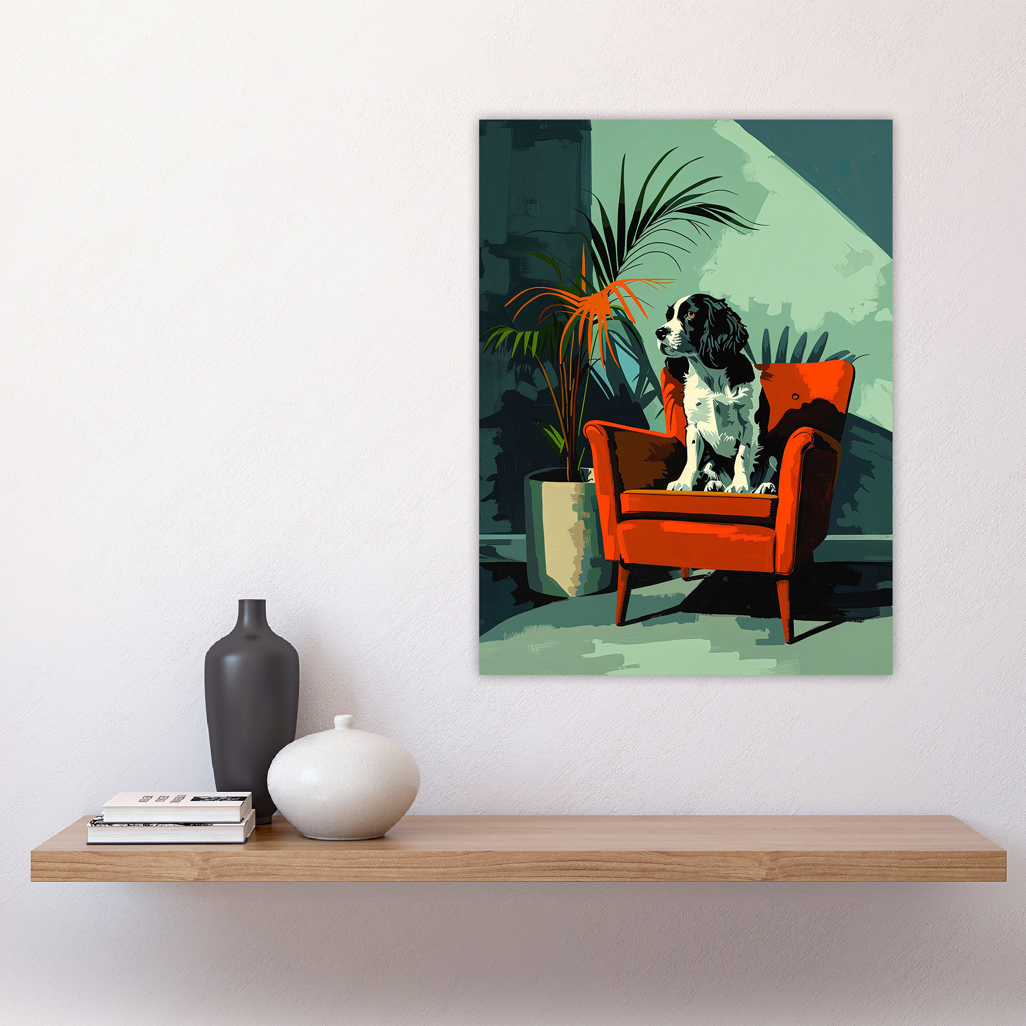 Happy Larry Wall Art Print Springer Spaniel Dog Lover Armchair Portrait ...