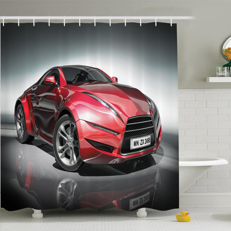 Ensemble de rideau de douche sports racing fast Ervin, H 75 po x l 69 po