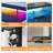 Electric Height Adjustable Standing Desk With Power Outlet And Led Light , Home Office Desk with Large Monitor Shelf-117664310