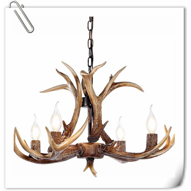 Luminaire suspendu DEL en laiton antique à 6 lumières Januelle, 4