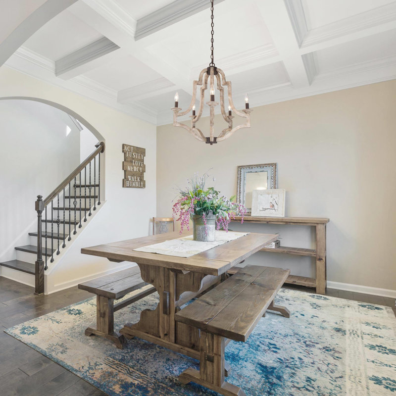 Chamblee 5 - Light Wood Dimmable Chandelier