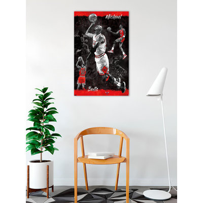 «ACHETER DE L'ART POUR MOINS» sous licence officielle Michael Jordan, croquis 23 x 34 po, affiche d'art - reproduction décorative - papier affiche - prêt à encadrer