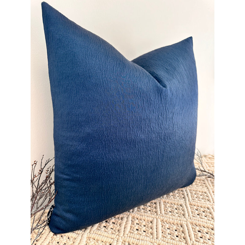 Abstract Square Cushion Cover, Navy 