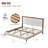 Wooden platform bed with upholstered base-2029263065-2029263066