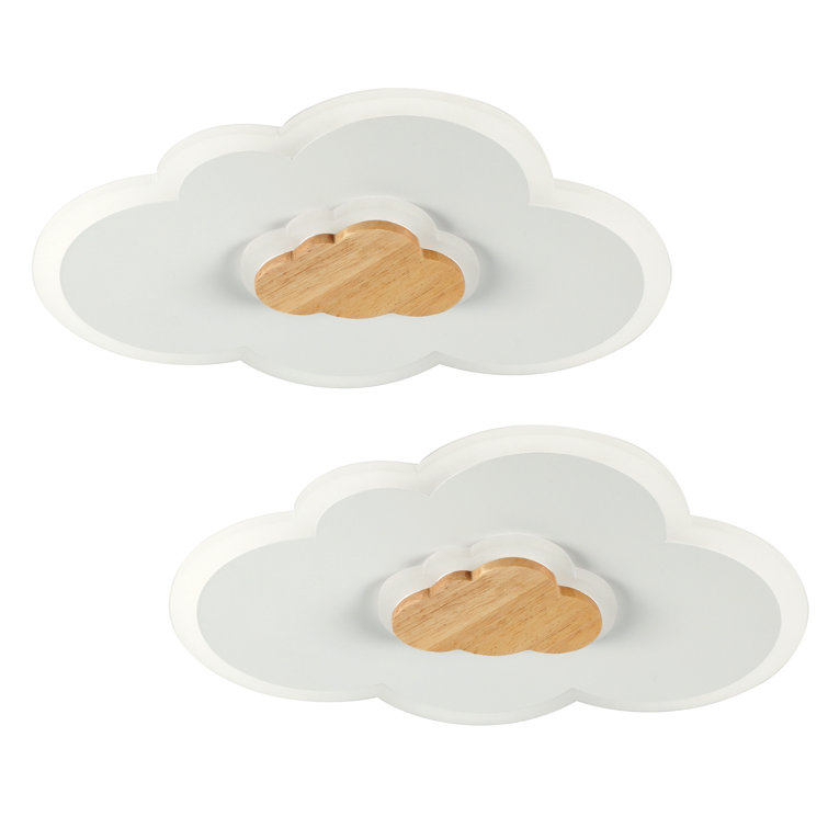 Deontee 15.7" Simple Dimmable Flush Mount Ceiling Light With Remote Control (set Of 2)