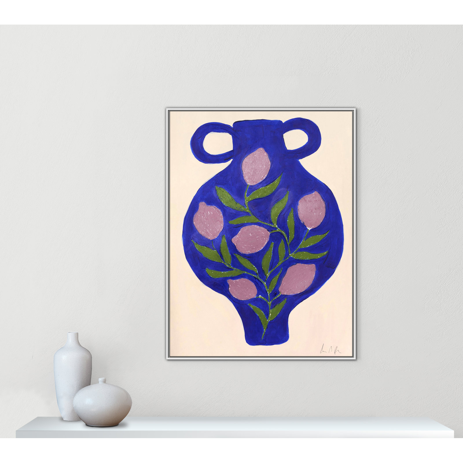 Vase No. 03 Print by Camilla Bergqvist, 49.5" H x 37.5" W, White