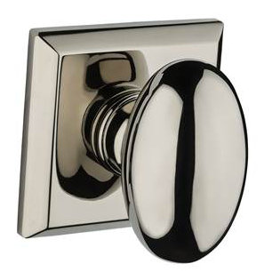 Double Dummy Door Knob with Traditional Arch Rose, Polished Nickel