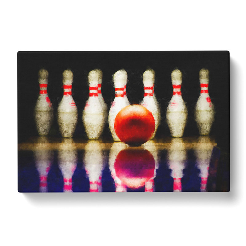 Ten Pin Bowling - Wrapped Canvas Print, 35cm H x 50cm W x 3cm D