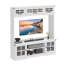  62.5"W Entertainment Centre, Wall Unit With Power Outlets, Adjustable Shelf & Glass Door