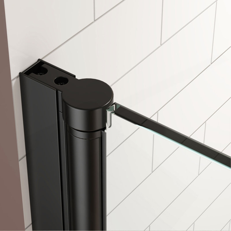 Pivot Swing Single Glass Panel Shower Door 34 In.W X 72 In.H,Adjustable 33.5-35 Inch Frameless Shower Door With 1/4 Inch Clear Tempered Glass,Matte Black Hardwares