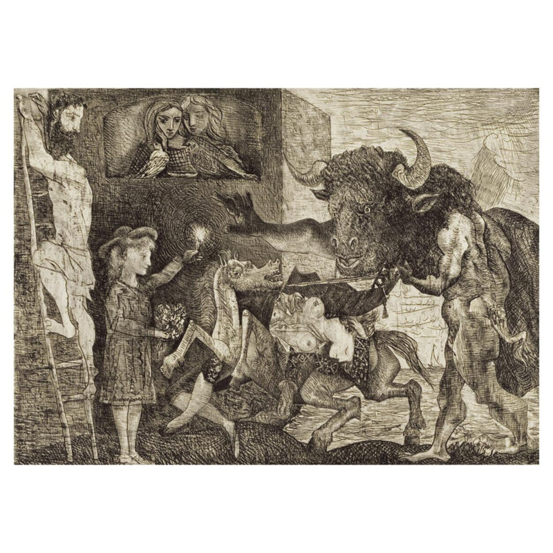 Minotauresthy par Pablo Picasso - Estampe numérique, H 32 po x l 40 po