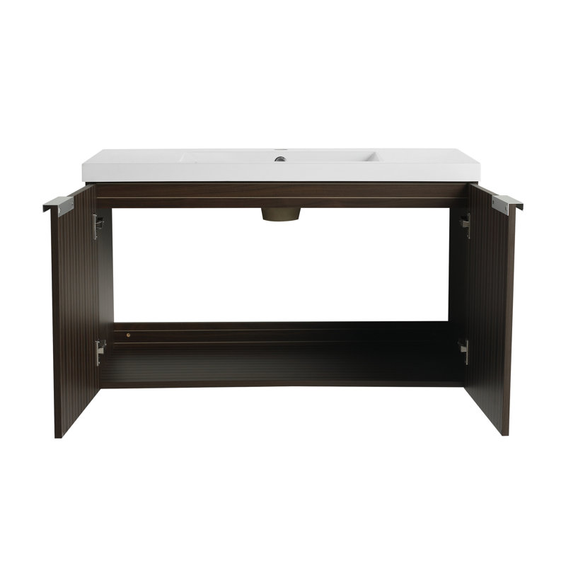 Meuble-lavabo de salle de bain avec lavabo en résine, 35"