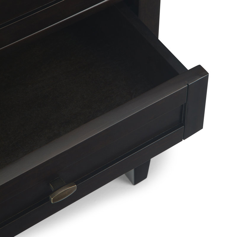 Table de chevet transitionnelle en bois massif brun Hickie de Hettie (ensemble de 2), Brun