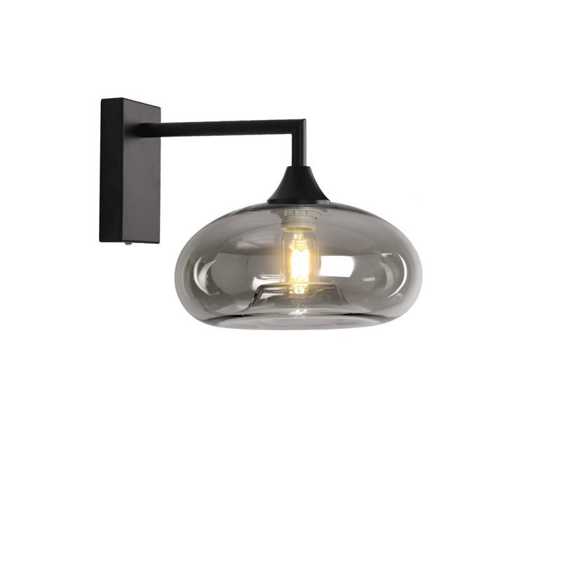 Bonifacio Iron Armed Sconce, Black, Smoke