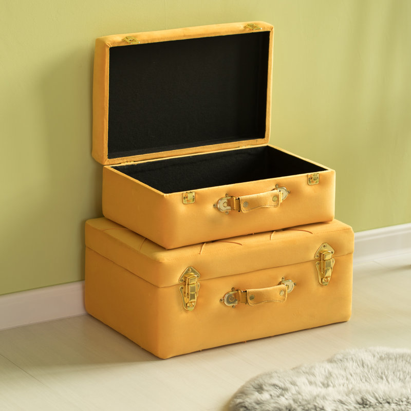 Ensemble de coffre d'appoint 2 pièces Hillwood, Jaune