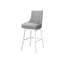 2 tabourets de bar pivotants, hauteur, base en bois blanc, siège gris, structure au design époustouflant, revêtement en similicuir, gracieux