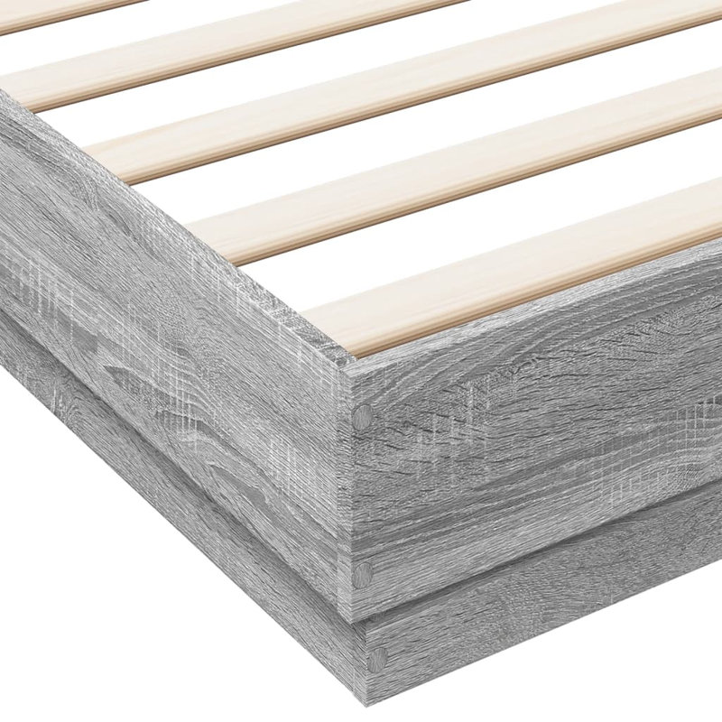 Vidaxl Bed Frame Engineered Wood, Grey Sonoma, Super King (6')