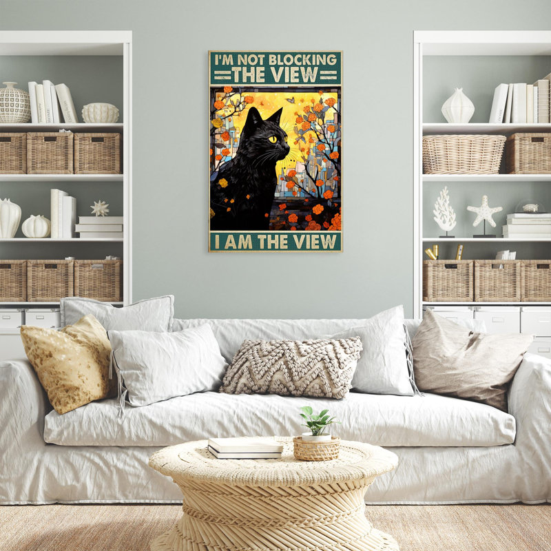«Black Cat I Am The View On», impression sur toile, H 36 po x l 24 po x P 1,25 po