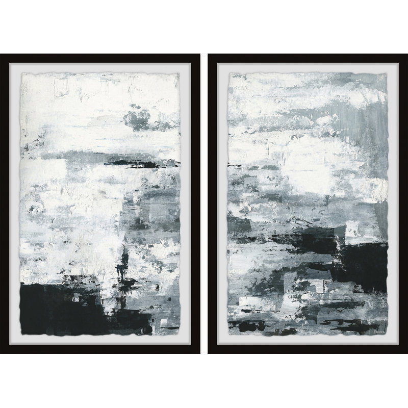 «Black and White Smudges II» Parvez Taj - Cadre photo 2 pièces, impression multi-pièces sur papier