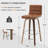 Swivel Upholstered Counter & Bar Stool With Solid Wood Frame and L-Shaped PU Leather Back-588686645-552862286