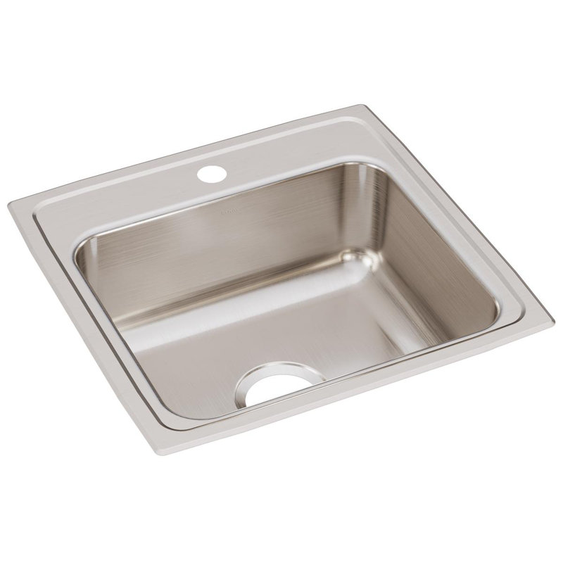 Évier de cuisine à montage sur plan L 19,5 po x l 19 po Lustertone, 0 trou