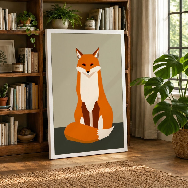 Gentle Fox Modern - Wrapped Canvas, 18x12 - 45.7 x 30.5 cm, Cream Border