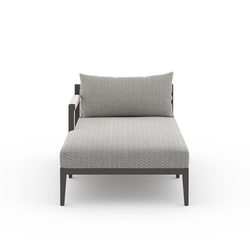 Sherwood Outdoor Teak Chaise Lounge, Ash, Black/Gray