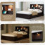 Lit plateforme simple en bois avec tête de lit bibliothèque-955682104-955682107