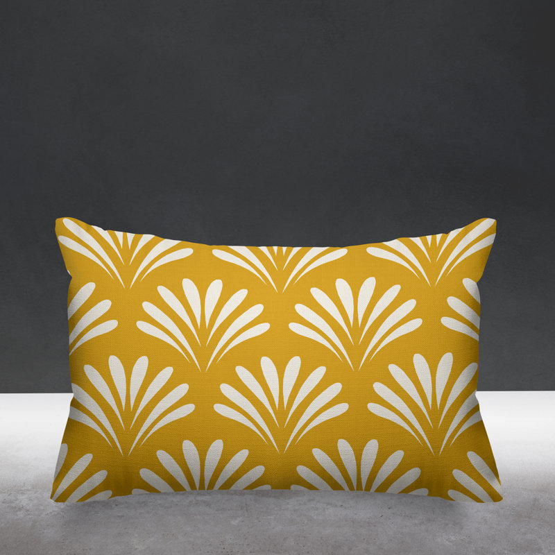 Coussin décoratif intérieur / extérieur Flower Burst, Jaune, H 20 po x l 14 po, Rectangulaire