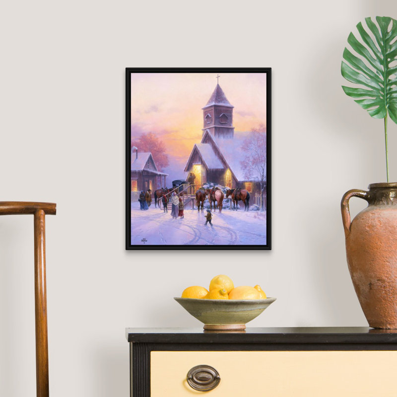Reproduction d’art sur toile, "Sunday service" par Jack Soros, H 22 po x l 18 po x P 1,75 po, Cadre noir