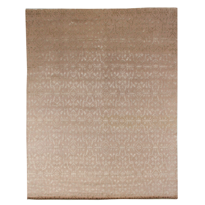 Metro-Velvet Ikat Area Rug in Ivory/Beige, Rectangle 12' x 15'