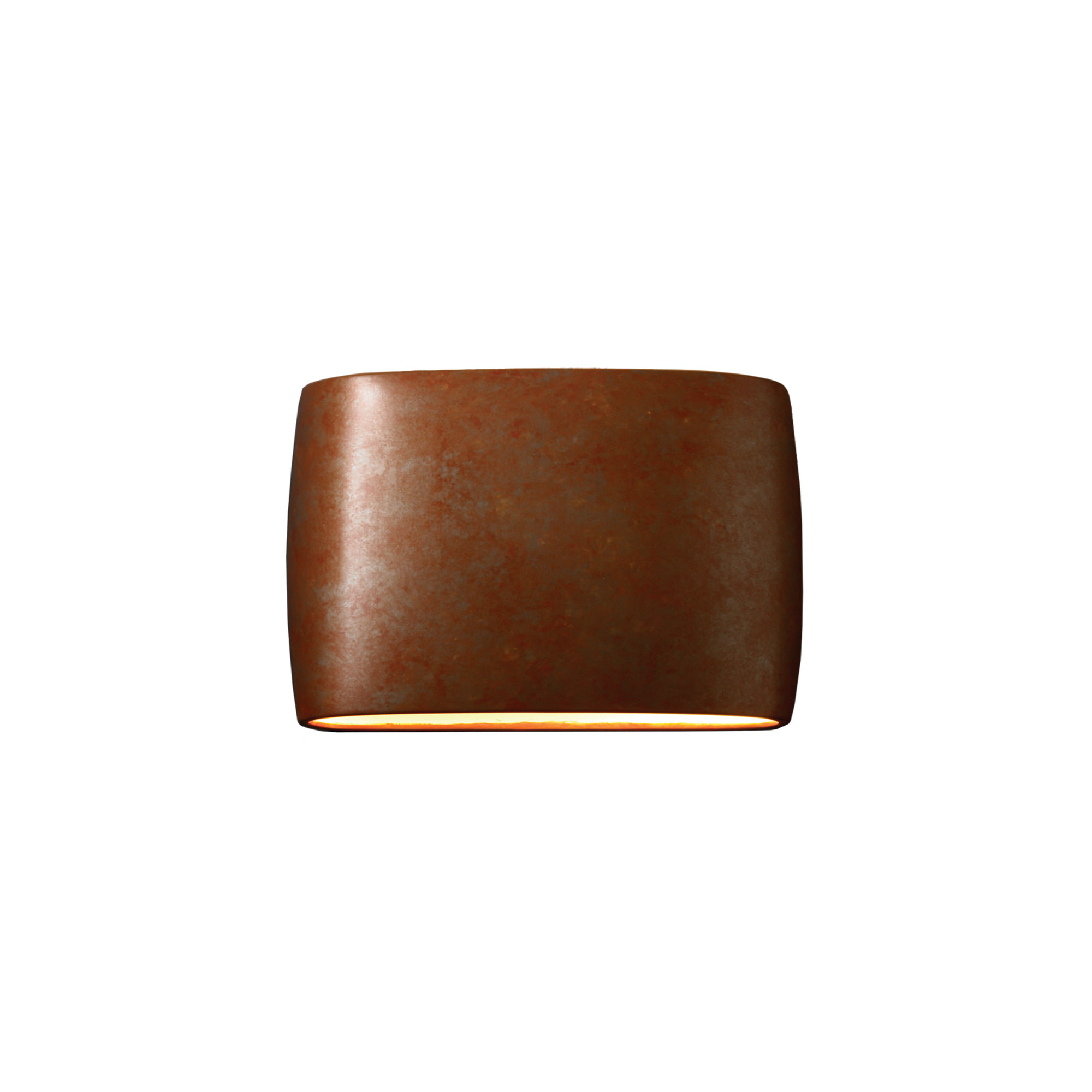 Logan Outdoor Ceramic Wall Light, Rust Patina, 9.75" H x 16" W x 4" D, LED
