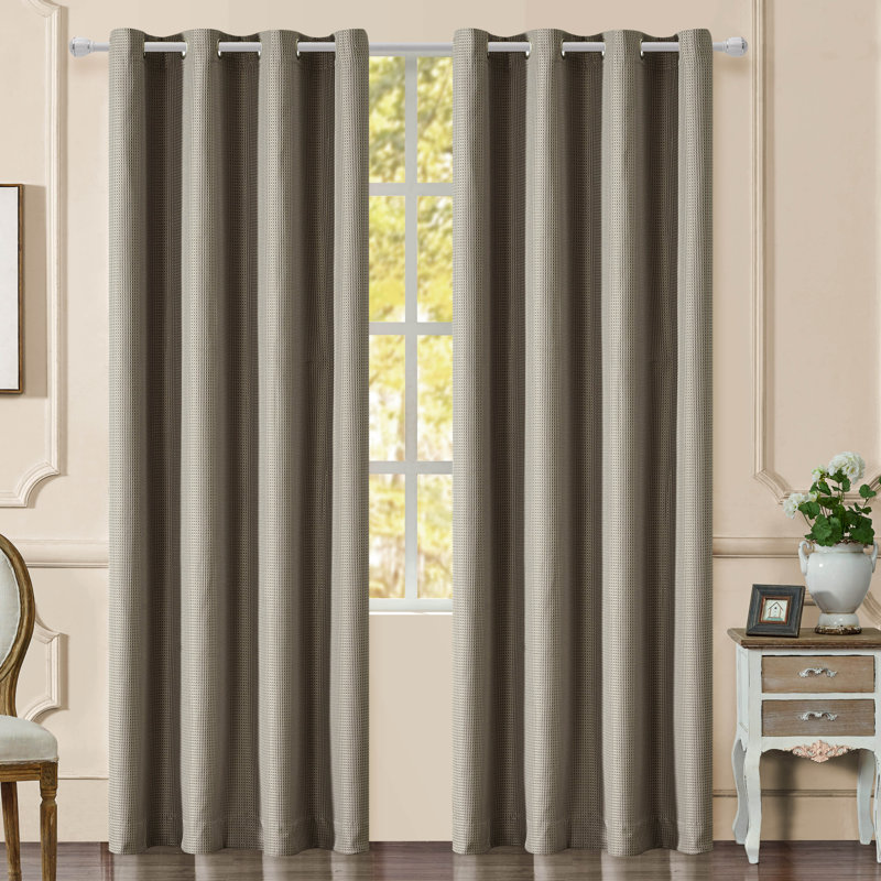Jamiya Blackout Curtain Single Panel, Walnut