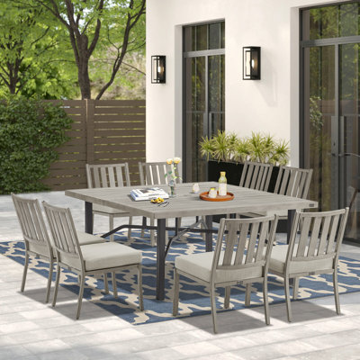 Azur Patio 8-person Square 63.2” Dining Set With Sunbrella® Cushions