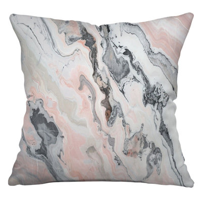 Marble Abstract Cool Cotton Blend Reversible Throw Pillow