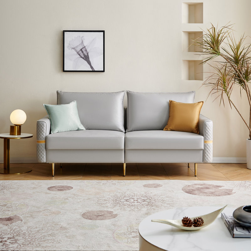 Causeuse Givinda, Tissu gris pâle