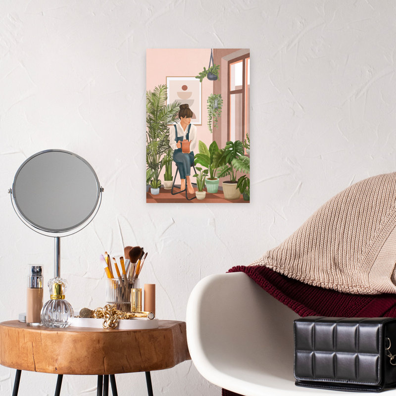 Art contemporain, plante abstraite, art mural, H 12 po x l 8 po