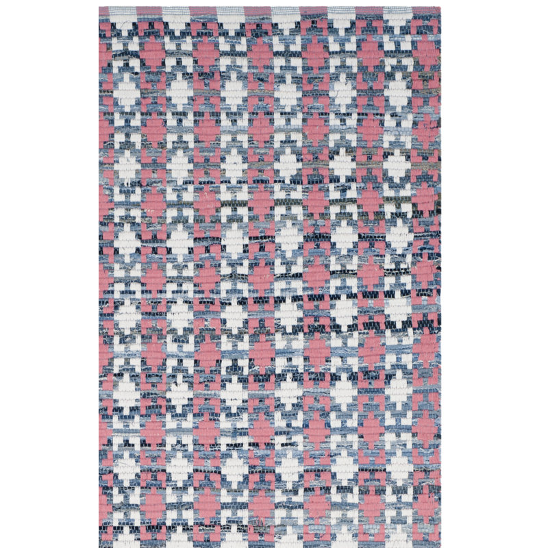 Tapis géométrique en coton tissé à la main Montauk, Rectangle 9 pi x 12 pi
