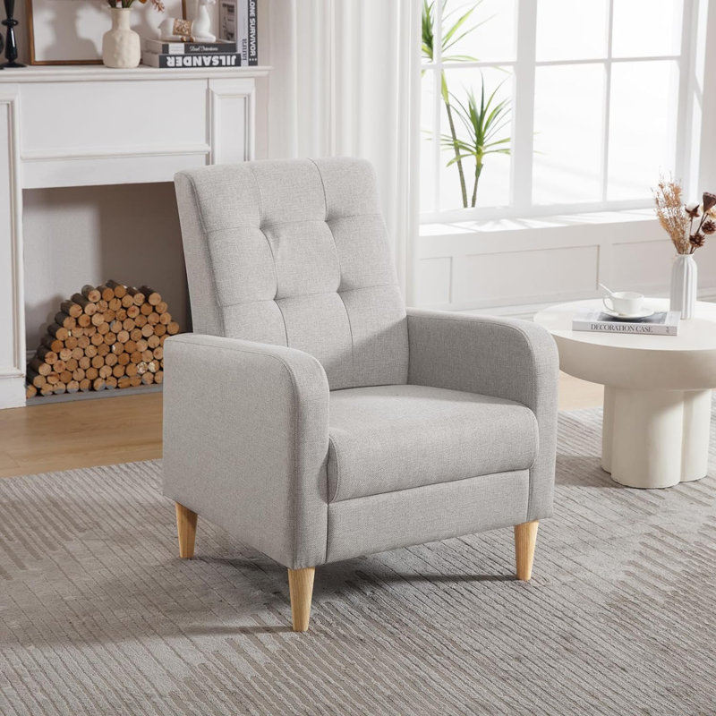 Oka Upholstered Accent Chair, Light grey