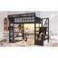 Lit mezzanine en métal peu encombrant avec rangement et DEL, conception moderne pour les adolescents