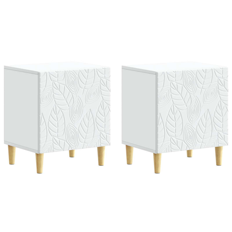 43cm W Composite Bedside Table, White