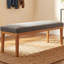 Banc de vestibule moderne avec coussin en tissu, siège de couloir de 53 po pour chaussures, pieds en bois, revêtement vert-1668438433-1668438445