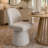 6 - Person Dining Table Sets With Extendabe Oval Table & 6 Upholstered Fabric Swivel Chairs
