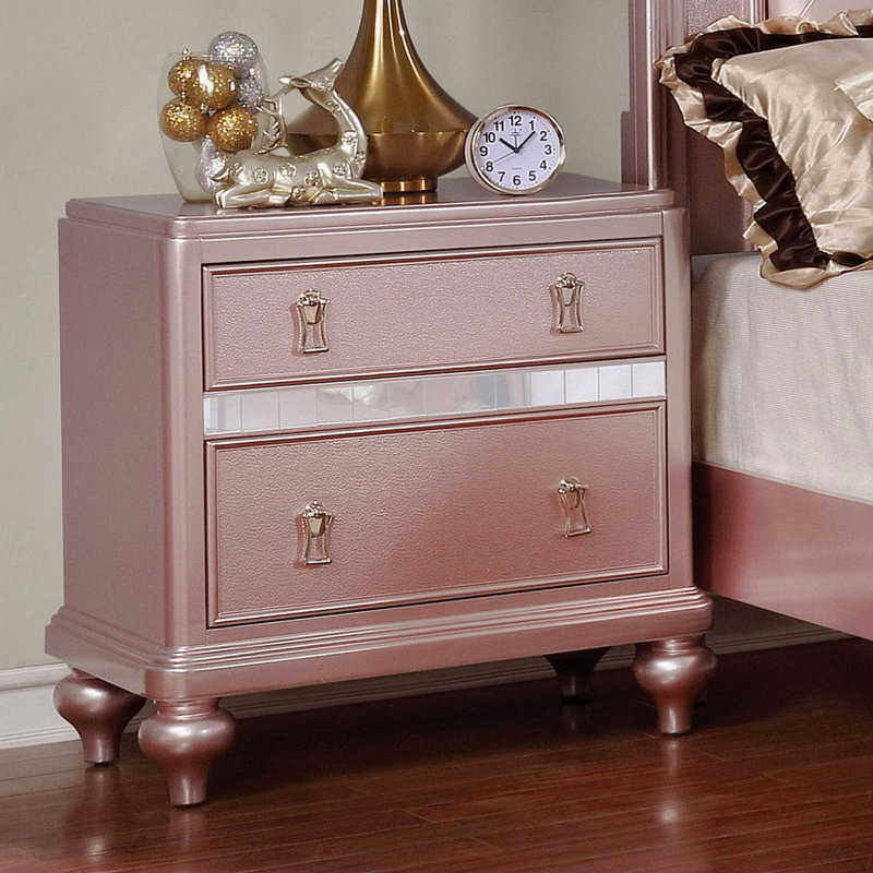 Panneaux décoratifs de miroir de table de chevet élégants et contemporains en or rose 1pc