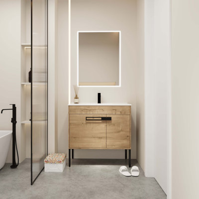 Ensemble de meuble-lavabo simple 36 po avec plateau en céramique Riehm