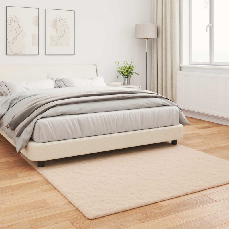 Faux Rabbit Fur Rug Olite Polyester, Square 160 cm, Taupe