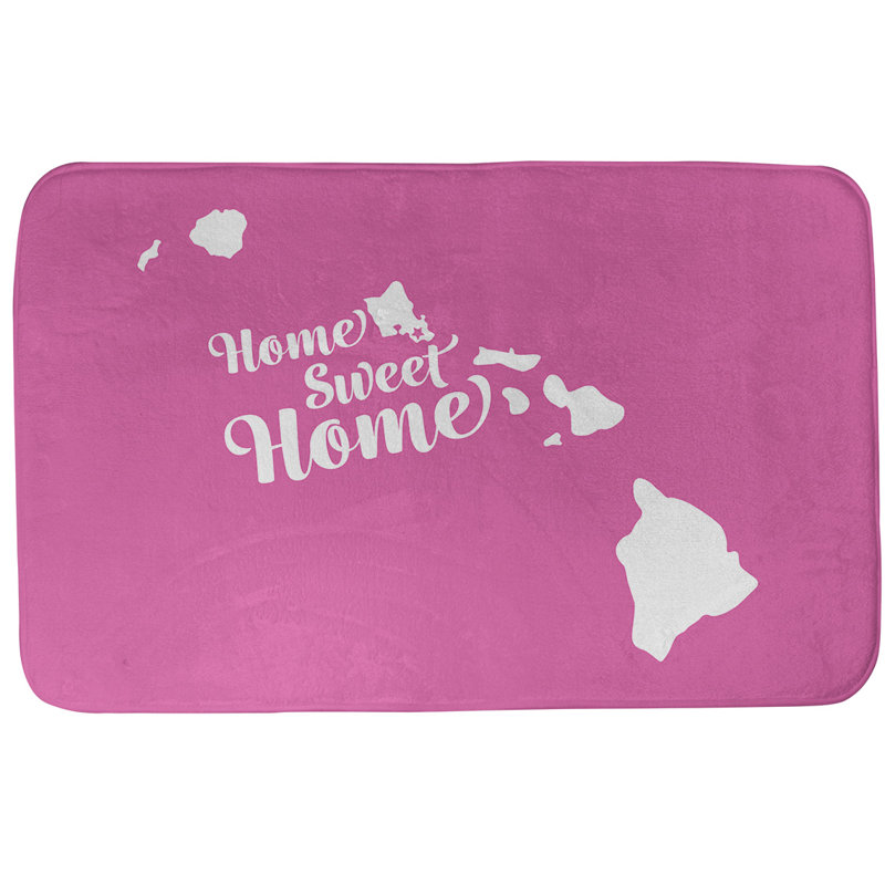 Tapis pour salle de bain en microfibre antidérapant antidérapant Home Sweet, L 21 po x L 34 po, Orange, Honolulu