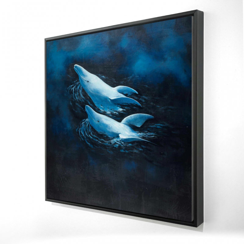 " Two Swimming Dolphins "