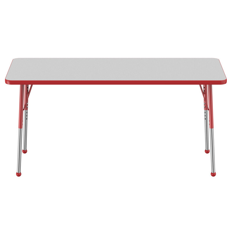 Table rectangulaire 24 "x 60", Gris, Rouge