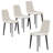 Modern PU Leather Dining Chair Set of 2/4 with Sturdy Metal Legs, Wave Pattern Upholstered Seat, High-Resilience Foam Cushion for Kitchen & Dining Room